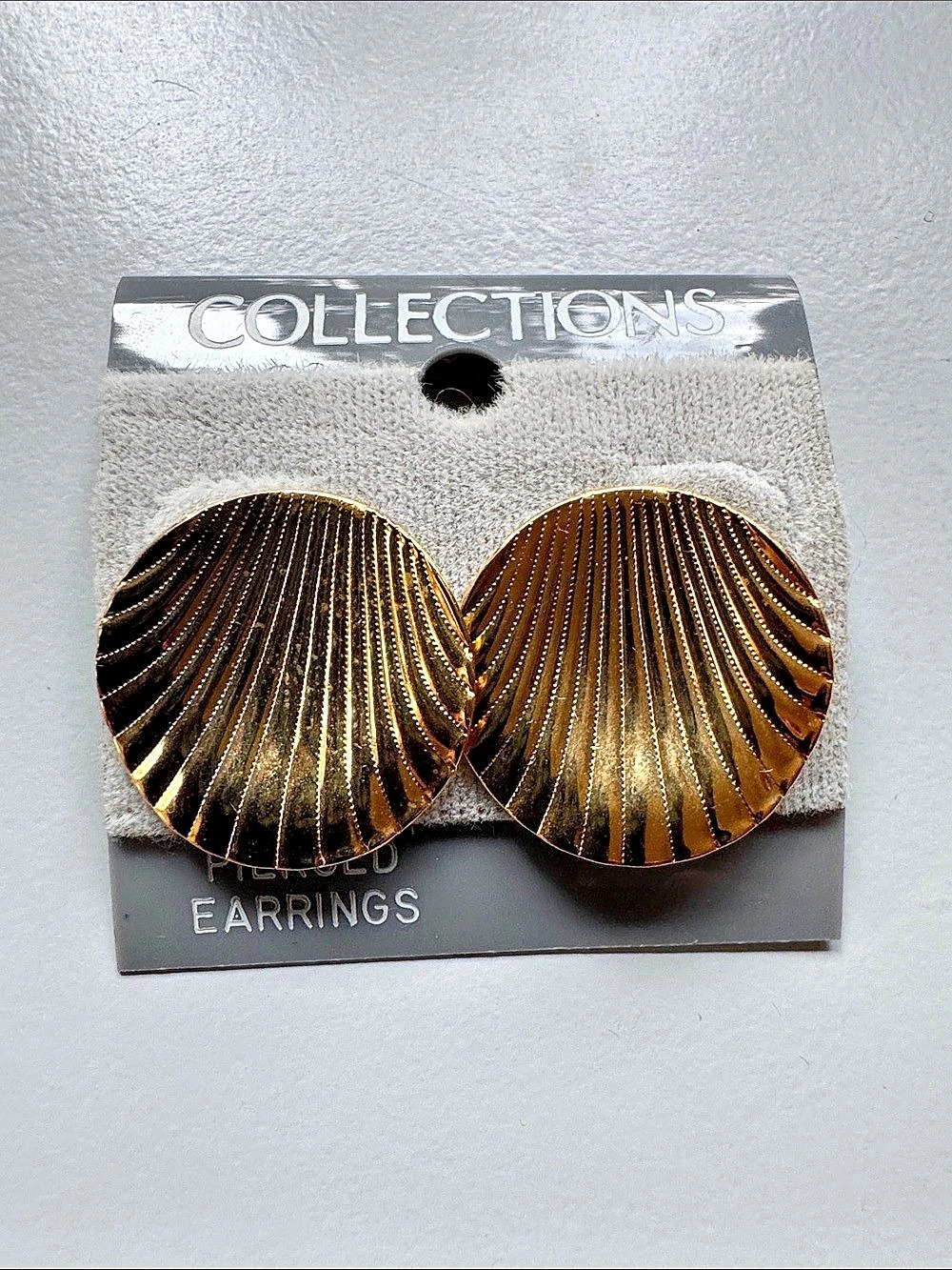 Collections Gold Fan Statement Earrings NWT